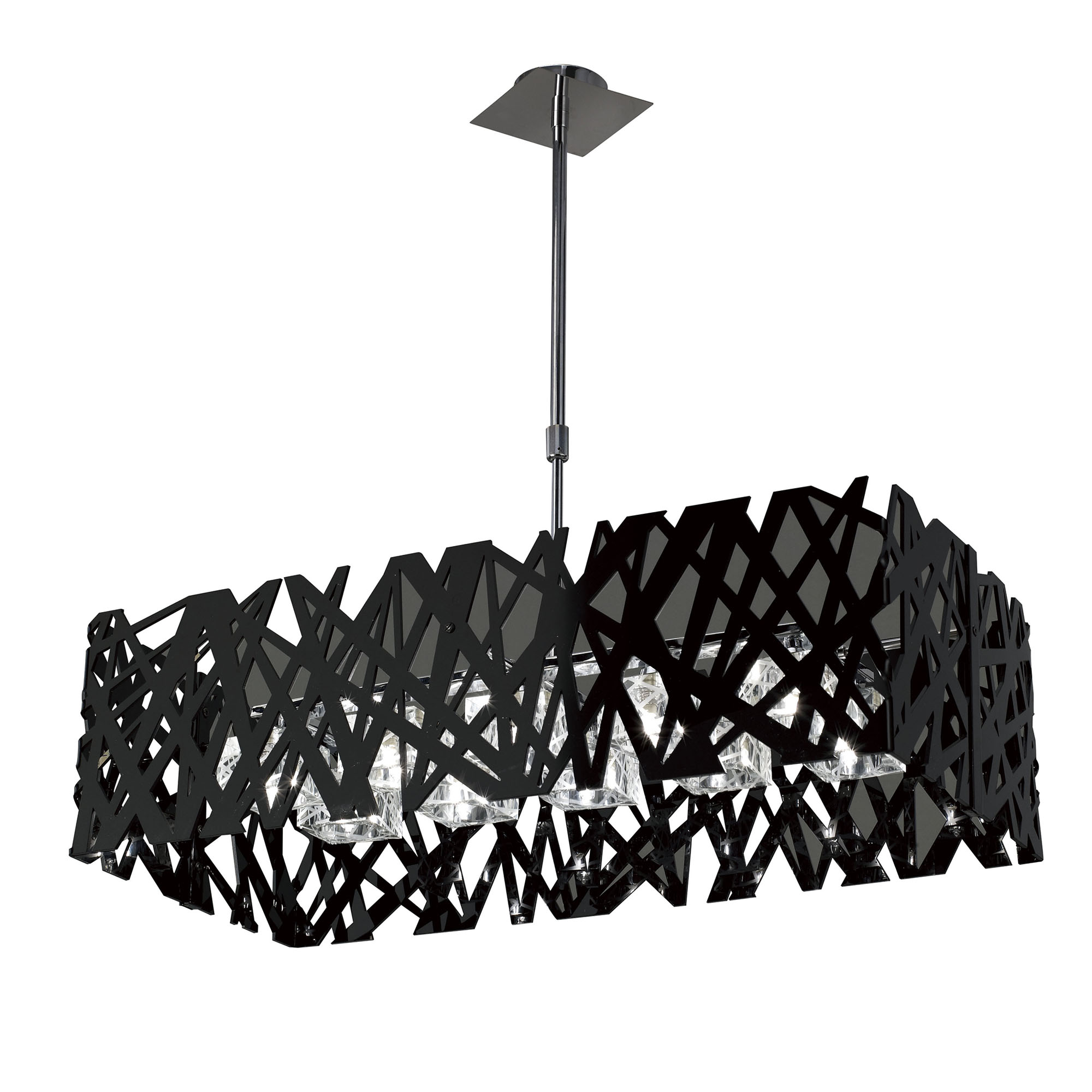 M1281  Tokio Rectangular Telescopic 10 Light Gloss Black